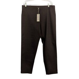 Eileen Fisher Womens Slim Pant XL Black Rayon Nylon Spandex Heavyweight
